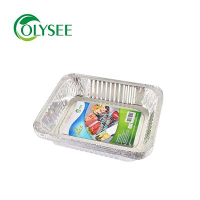 China Food Factory Price Retail 1/2 Pack Disposable Aluminum Foil Pans For Food Packaging for sale