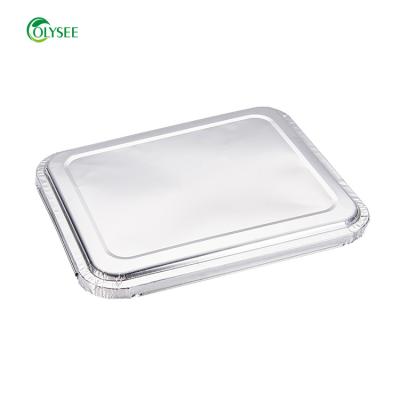 China Food Durable Packaging Aluminum Foil Rectangular Halved Lid 2260G for sale