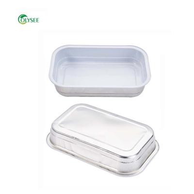 China Disposable Aluminum Foil Food Casserole Airline Meal Trays / Container In-Flight Aluminum Foil Lunch Box for sale