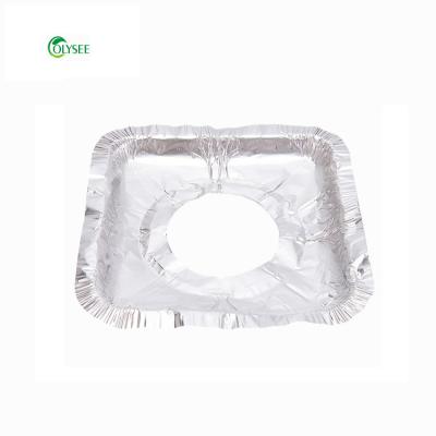 China Kitchen Use Disposable Aluminum Foil Square Stove Burner Covers Protector Bibs Keep Stove Clean for sale