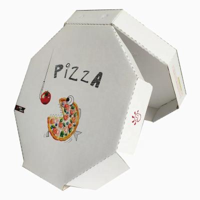 China Food Grade Recycled Low MOQ China Materials High Quality 2021 Cheap Design New Disposable Recycle Hexagonal Printing 6 9 10 Inch Paper Pizza Box for sale