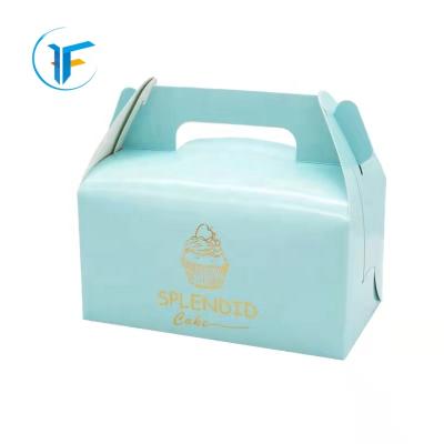 China Recyclable Custom Packaging Boxes For Cake With Handle Wholesale Mini Cake Packaging Boxes for sale