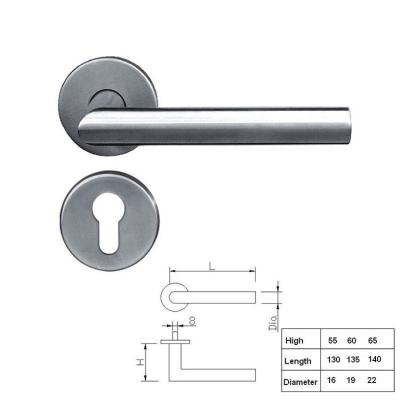 China New European Wholesale Modern Style Fire Proof Stainless Steel Lever Matte Black Door Handle for sale