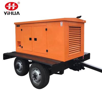 China Silent Trailer 50KW/100/200KVA Diesel Mobile Generator Set With GFS Wheels for sale