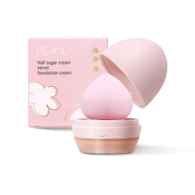 China Lightweight Moisturizer Base Cream 4 Color Oil Brightening Control Moisturizing Concealer Makeup Liquid Base With Makeup Sponge for sale