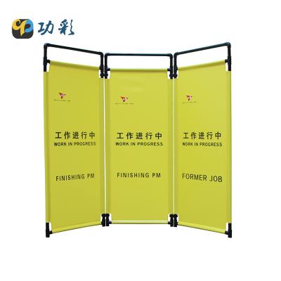 China Construction Warning Barrier Gong Cai Supplier Plastic Folding Cloth Industrial Folding Traffic Caution Hazard Signs for sale