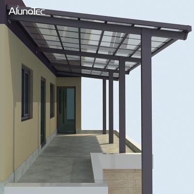 China AlunoTec Expandable Wall Mounted Unique Design R Aluminum Patio Awning For Outdoor Garden for sale