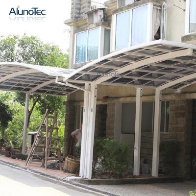 China Exterior Modern Design Aluminum Powder Coated Carport Material Roofing Polycarbonate Carport Frame With Polycarbonate Roof for sale