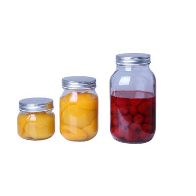 China ECO-frendly 1000ml Large Wide Mouth Glass Mason Jar With Metal Lid for sale