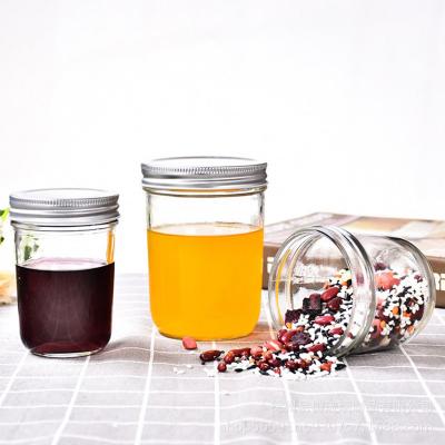 China Freshness Preservation Hot Selling Glass Canister With Smooth Metal Lid Mason Jars for sale