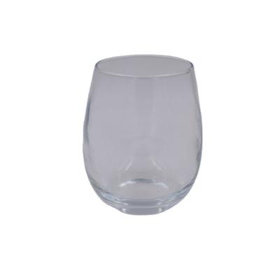 China Old fashion clear glass stemless wine glasses for sale