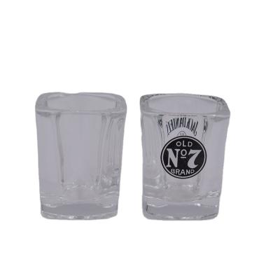 China Minimalist Stocked 2 Ounce Square Shot Glasses Wholesale for sale