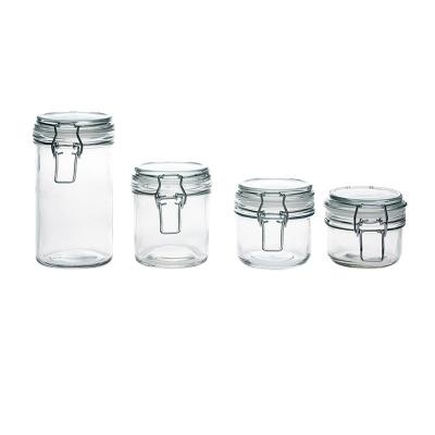 China Wholesale Steamable Mini Airtight Glass Jars With Glass Lid For Spice Storage for sale