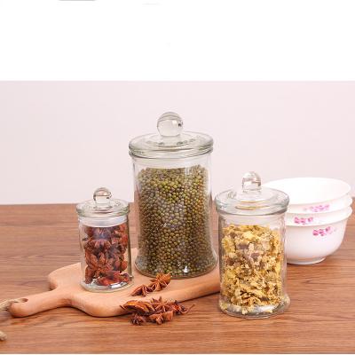 China Steamable Kitchen Storage 100ml 300ml 650ml Airtight Glass Food Spice Jars With Lids for sale