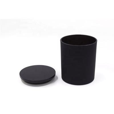 China Recycle; eco-freindly; wholesale stocked glass jar for candle and matte black glass candle jars with matte black metal lid for sale