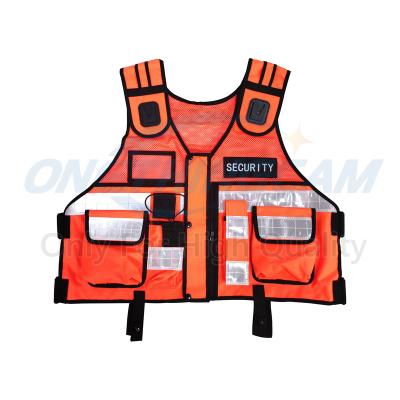 China Water Render Hi Viz Tactical Vest Security Reflective Safety Vest With For Application (Orange) for sale