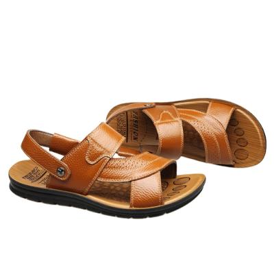 China Discount New Product Deodorization Soft Rubber Sole Deodorant Leather Sandals and Leather Sandals for Men and Soft Leather Sandals for sale