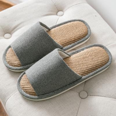 China Recyclable Slippers Universal Four Seasons Men's Household Indoor Home Cotton And Non-Slip Canvas Slippers Bedroom Slippers for sale