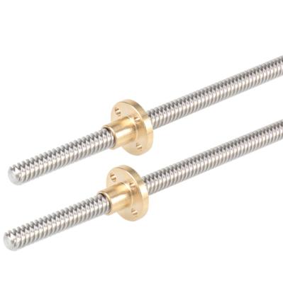 China Smooth and low noise and high speed cnc kits 12mm start T12*8 4 ss304 trapezoidl lead screw for 3d printer for sale