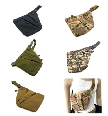 China Multi-functional Hidden Chest Holster Men's Waterproof Anti-theft Bag Carry Tactical Storage Gun Bag Left Right Nylon Shoulder Bag for sale