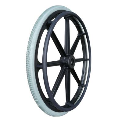 China Wheelchaire 24 Inch Wheelchair Wheel Parts Mag Wheels With Handrim Manual Wheelchair Spare Parts SPMW01 for sale