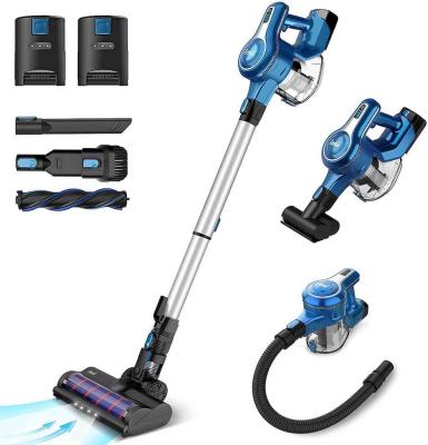 China Small household robot cordless vacuum with 23000Pa rechargeable with 2 batteries, up to 80min runtime for sale