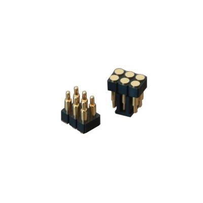 China 2.54 Rows 2x3 6 Pins SMT Double Type Pogo Pin Connectors H8.0mm ZOL-PG-0800-018 for sale