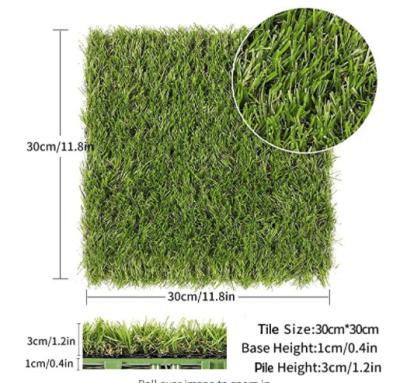 China Eco-friendly Artificial Grass Decking Tiles Artificial Wooden Turf Tile Grass Tile Event Deck Grass for sale