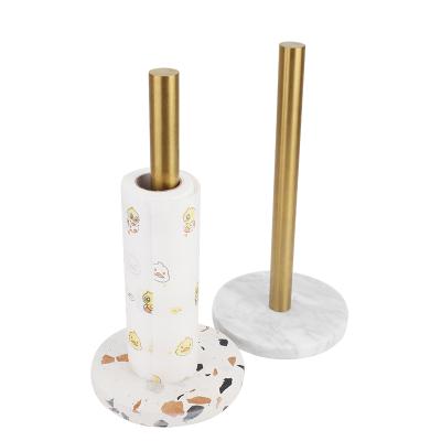 China 2021 Amazon Hotsale Modern Products Free Standing Natural Stone Kitchen Roll Toilet Paper Holder Tissue Napkin Holder for sale