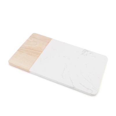 China 2021 Amazon Marble Splicing Cutting Board High Quality Custom Rubber Wood Disposable Kitchen Tableware for sale