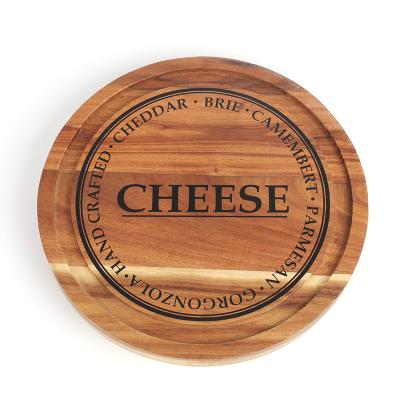 China ONLINE Hot Selling Customized Natural Stocked Square Kitchen Acacia Round Cutting Board Serving Tray for sale