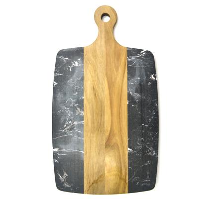 China 2021 New Arrival Stocked Hot Sale For Kitchen Marble And Acacia Wood Round Cheese Board for sale