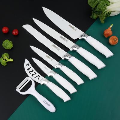 China Black Stocked 7 Piece Stainless Steel Knives Set For Kitchen Sharp, Rust Proof And Scratch Resistant - Professional Kitchen Knife Set for sale