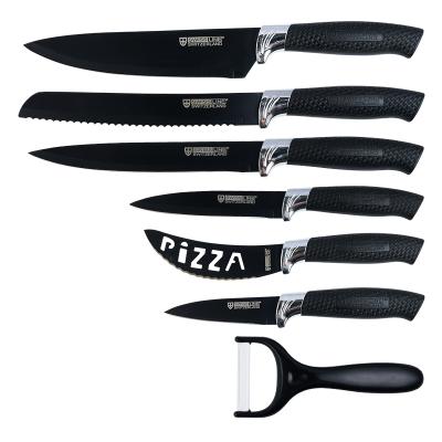 China Stocked 7Pcs Knife Set Forged Stainless Steel Kitchen Knife Set For Cooking Cutting Meat And Vegetable Sharp Professional Knife Set for sale