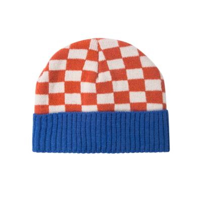 China New Winter Ski Hip-Hop Blank Color Checked Character Warm Unisex Women Beanie Knit Hat for sale