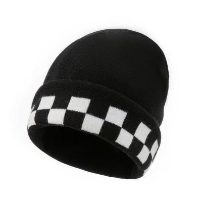 China Fashion JOINT Nail Checkerboard Knitted Hat for sale