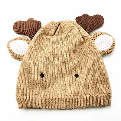 China COMMON High Quality Kids Winter Embroidery Logo Beanie Hat With Ear for sale