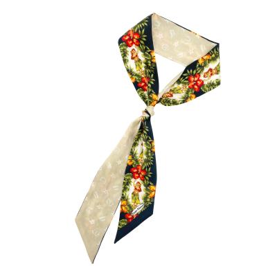 China Retro soft carriage thin and narrow silk scarves fashion decoration sharp corner scarf tied bag with hair ribbon for sale