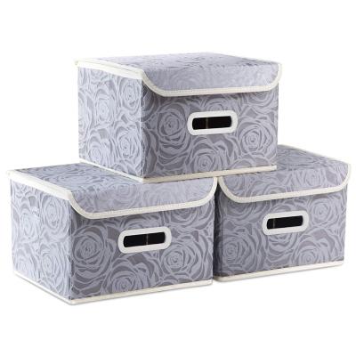 China Fold Collapsible Storage Boxes With Lids Fabric Decorative Storage Bins Cube The Foldable Box Organizer for sale