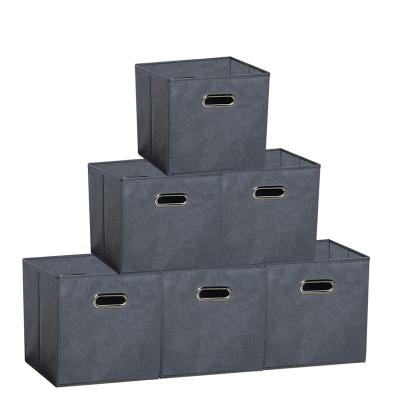 China Modern Foldable Cloth Storage Bins Cubby Cubes With Handles Cloth Storage Collapsible For Toy Cloth Cover for sale