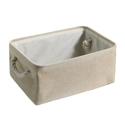 China Large Sustainable Storage Basket Trash Can Set Folding Storage Cube Box Canvas Collapsible Fabric Organizer for sale