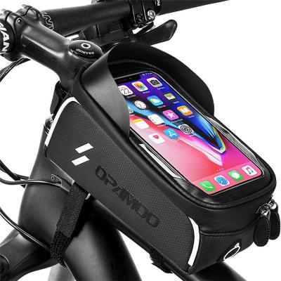 China Rainproof Phone Front Frame Bag - Waterproof Bicycle Top Tube Phone Mount Pack Phone Cycling Case For iPhone 6.5 plus xs max for sale