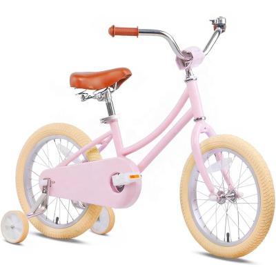 China 16inch children's steel bicycle/customer design steel frame bicycle pink children's bike with training wheel for sale