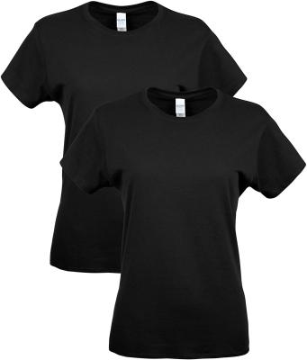 China 2-Pack Anti-wrinkle Factory Direct Sales Cotton T-shirt Women's Customization Plain T-shirts Round Neck for sale