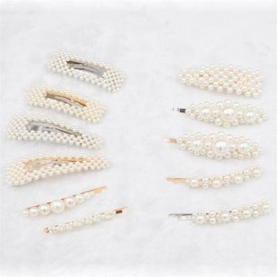 China Wholesale High Quality Korean Hair Decoration Girl Pearl Hair Pins Luxury Pearl Hair Clips New Designs Handmade Hairpins For Women for sale