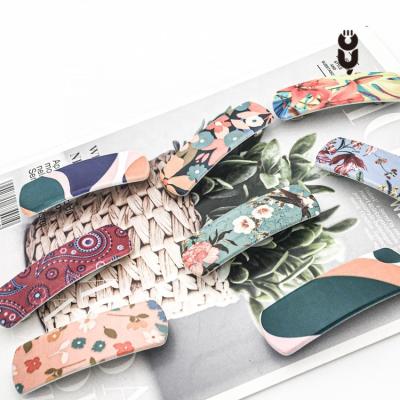 China CANYUAN Fashion Hair Barrettes For Kids Custom Acetate Flower Photo Picture Print UV Hair Clips For Women Custom Hair Barrette For Girl for sale