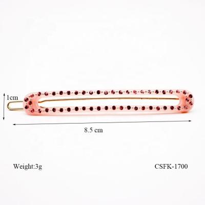 China Korean/Tokyo Thin Pink Hairpin/French Korean Canyuan Diamond Big Long Acetate Hairpin For Women for sale