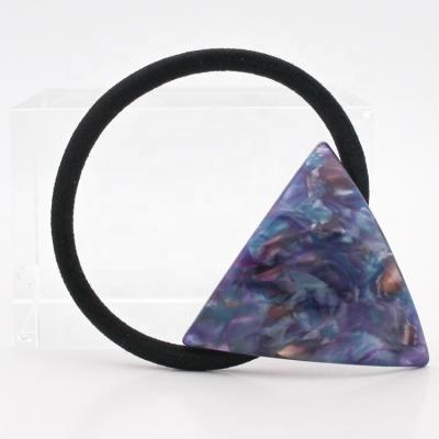 China CANYUAN Fashion Acetate Hair Band Ponytail Holder Triangular Shape Elastic Hair Bands for sale