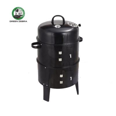 China Smokeless 3 Easily Assembled In 1 Portable With 3 Layers Oven Foldable Barrel Outdoor Camping BBQ Grill Charcoal Smoker Party Tower for sale