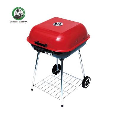 China Easily Assembled Large Folding Charcoal Small Folding Classic Square Burger Barbecue Grill With Handle Basket for sale